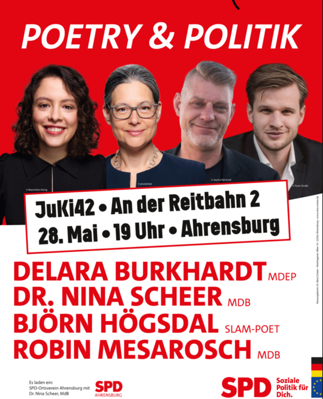 Poetry & Politik am 28.5. im JuKi42